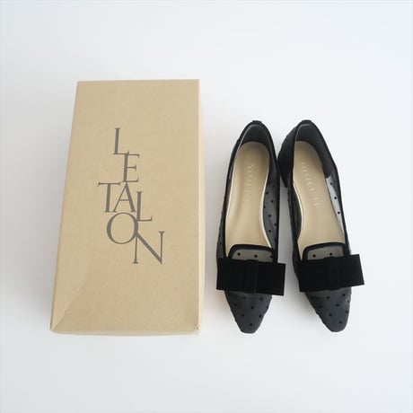 2024AW今季・人気完売サイズ / LE TALON / チュールドットリボンオペラフラット / 24182820158330 / 2411-0634