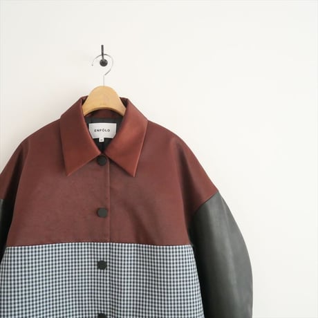 2021AW / ENFOLD / Synthetic Leather Sleeves Jaket / 300EA230-1090 / 2403-0084