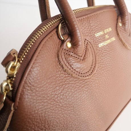 2022AW / IENA購入品 / YOUNG&OLSEN / EMBOSSED LEATHER ZIP BOAT バッグ S / YO2203-GD008 / 2412-1122