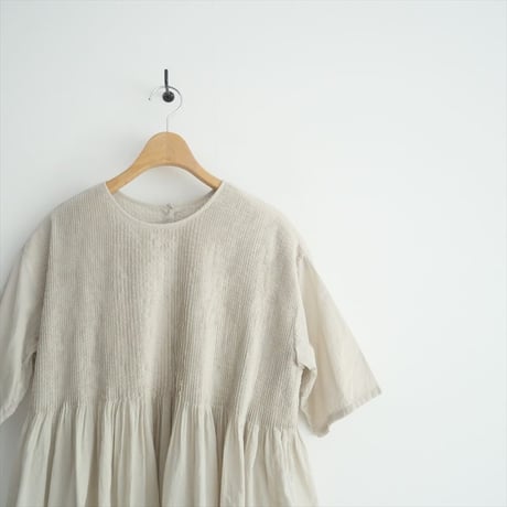 2023SS / maison de soil / CREW-NECK P/O HALF SLEEVE SHIRT WITH PINTUCK / NMDS23121 / 2505-1067