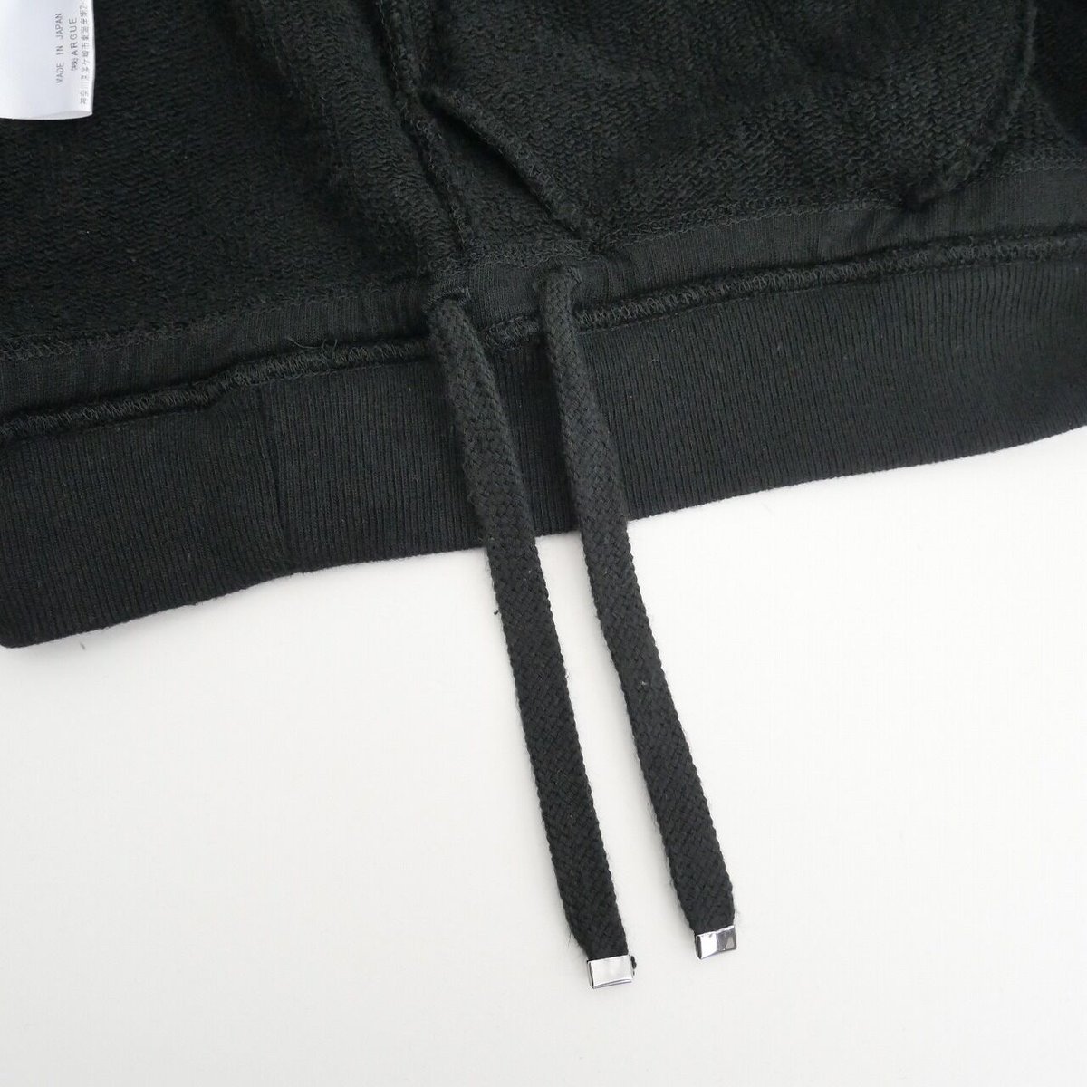 美品　ARGUE DRY COTTON PLANE SWEAT FOODIE ARGUE DRY COTTON PLANE SWEAT FOODIE 黒