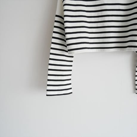 DEUXIEME CLASSE Cropped Stripe T-shirt 23070500804010 / 2604-0377