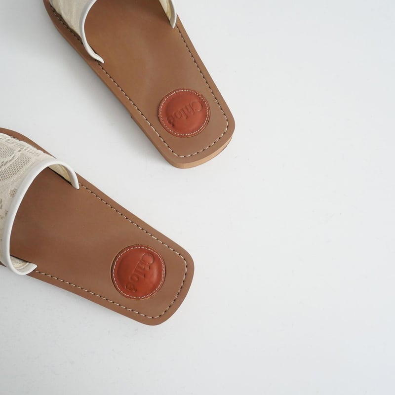 クロエ woody レースサンダル