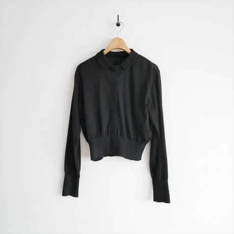 2025SS・人気完売品 / Mame Kurogouchi / Detachable Embroidery Collar Knitted Cardigan / 2512-2089