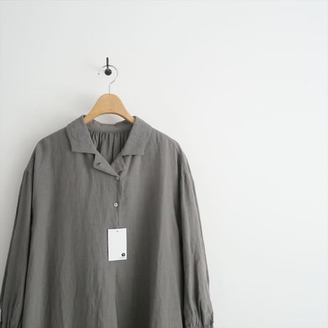 2021AW / 未使用 / suro / リネンバルカラーギャザードレス / 210701 / 2408-0161