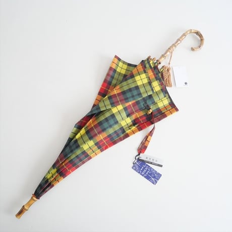 継続販売品 / 未使用 / WAKAO / 長傘 チェック YELLOW(60cm 8本骨) / 2404-0103