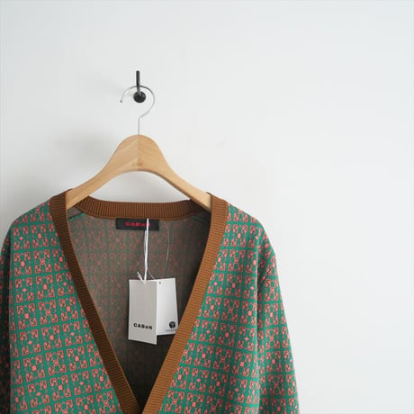 2022SS / 未使用 / CABaN / TOMORROWLAND / コットンポリエステル スクエアジャカードVネックカーディガン / 39022102012 / 2405-0297