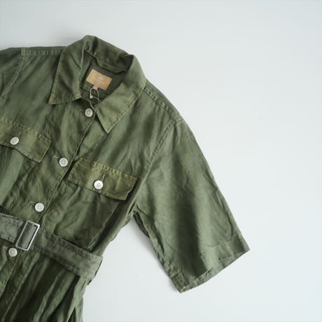 2022SS / 未使用 / Nigel Cabourn / TIE-DIE ARMY DRESS - LINEN / 80440853005 / 2505-2041