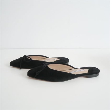 継続販売品 / MANOLO BLAHNIK / バレリム ブラックスエードフラットミュール / 9XX-0657-0013 / 2412-0841
