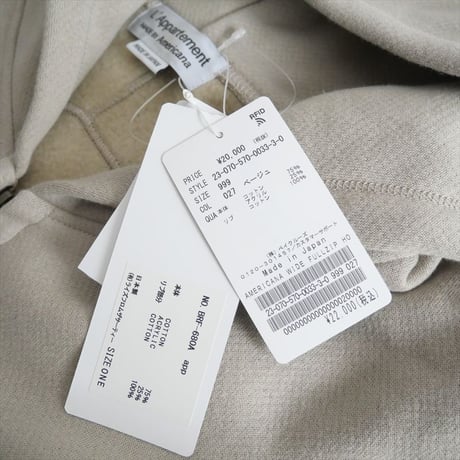 2023AW・人気完売品 / 未使用 / L'Appartement別注 / AMERICANA / WIDE FULLZIP HOODIE / 23070570003330 / 2410-1457
