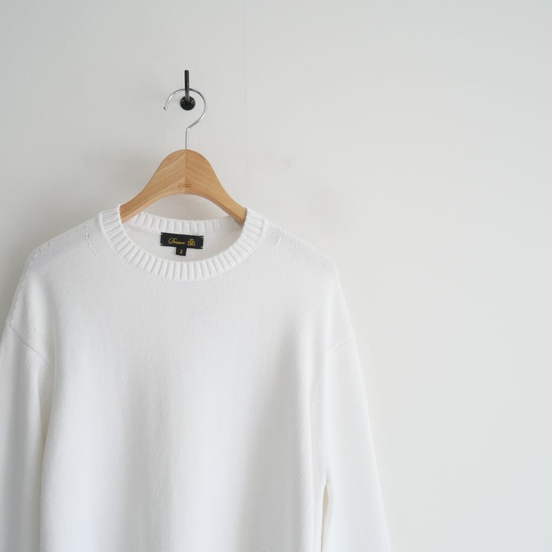 2021 / Drawer / ロゴ刺繍7G天竺編みコットン クルーネックニット  