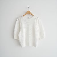 2025SS / 未使用 / SPICK&SPAN / 透かしドット柄パフスリーブニット / 25080200565020 / 2602-0796