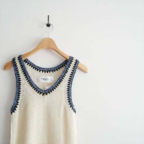 2025SS / JANE SMITH / 7G COTTON CROCHET MOTIF TANK TOP / 25SKN-#831L / 2512-2154