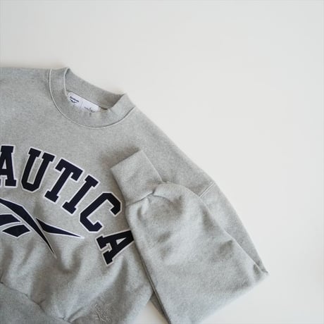 2025AW今季 / 未使用 / Reebok別注・FREAK'S STORE購入品 / NAUTICA / ヘビーウェイト クルーネック ダブルネーム アーチロゴスウェット / 2511-1232