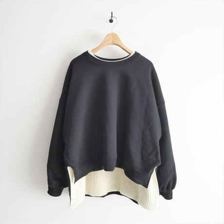 2023AW / M.U / 凸凹 REVERSIBLE SWEAT WT × BK / 2404-0971