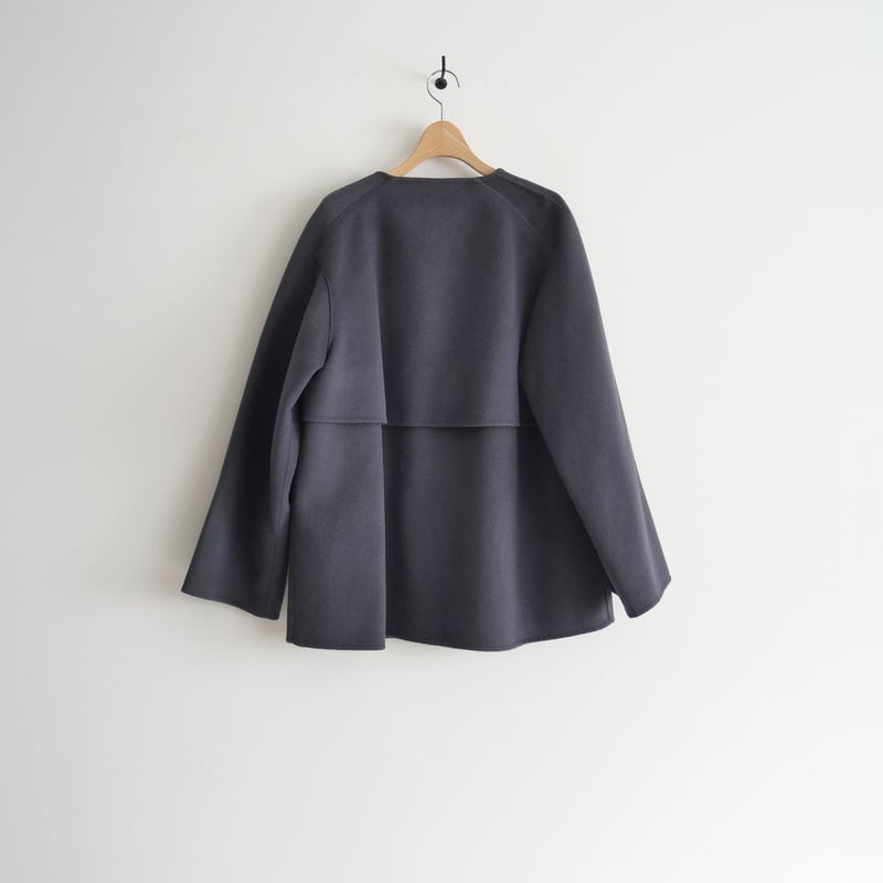 GALERIE VIE ウールダブルフェイスカラーレストレンチコートグレー