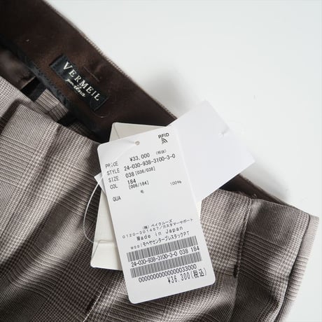 2024AW今季 / 未使用 / VERMEIL par iena / woolモヘヤセンタープレスタックパンツ / 24030938310030 / 2412-2019