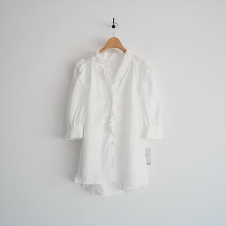 2025SS / 未使用 / 完全受注生産 / IENA / コットンシュリンクフリルハーフスリーブブラウス / 25051900954020 / 2508-2012