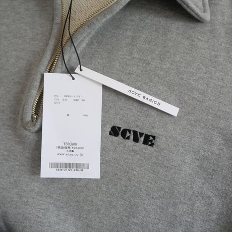 2025 / 未使用 / SCYE BASICS / Tubelar Loop Back Terry Logo Half Zip Pullover / 5225-21727 / 2507-1175