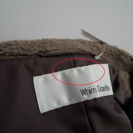 2023AW / Whim Gazette / ウールボアショートコート / WGZ1032408A0005 / 2510-1392