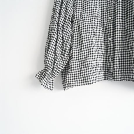 2024AW今季 / 未使用 / journal standard luxe / シャーリングチェック フリルパフブラウス / 24050440013030 / 2411-1671