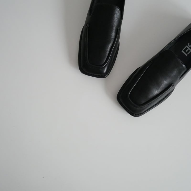 2023 / SHISEI / SQUARE LOAFERS / BLACK / 23013S