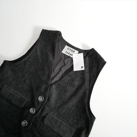 2024AW・人気完売品 / CYAN TOKYO / スラブモールコンビベストサロペ  / 407276 / 2504-0859