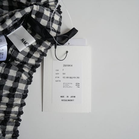 2025・人気完売品 / 未使用 / MACHATT / ギンガムチェックパンツ / 25010414 / 2510-0757