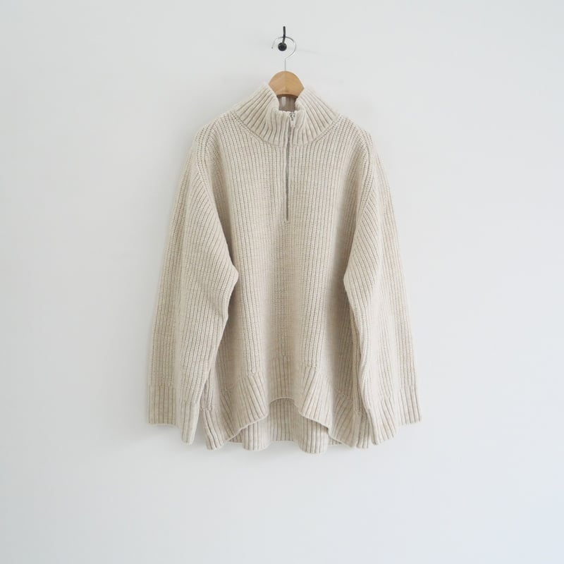 2022AW / CINOH / WOOL OVERSIZE HALF ZIPPER KNIT