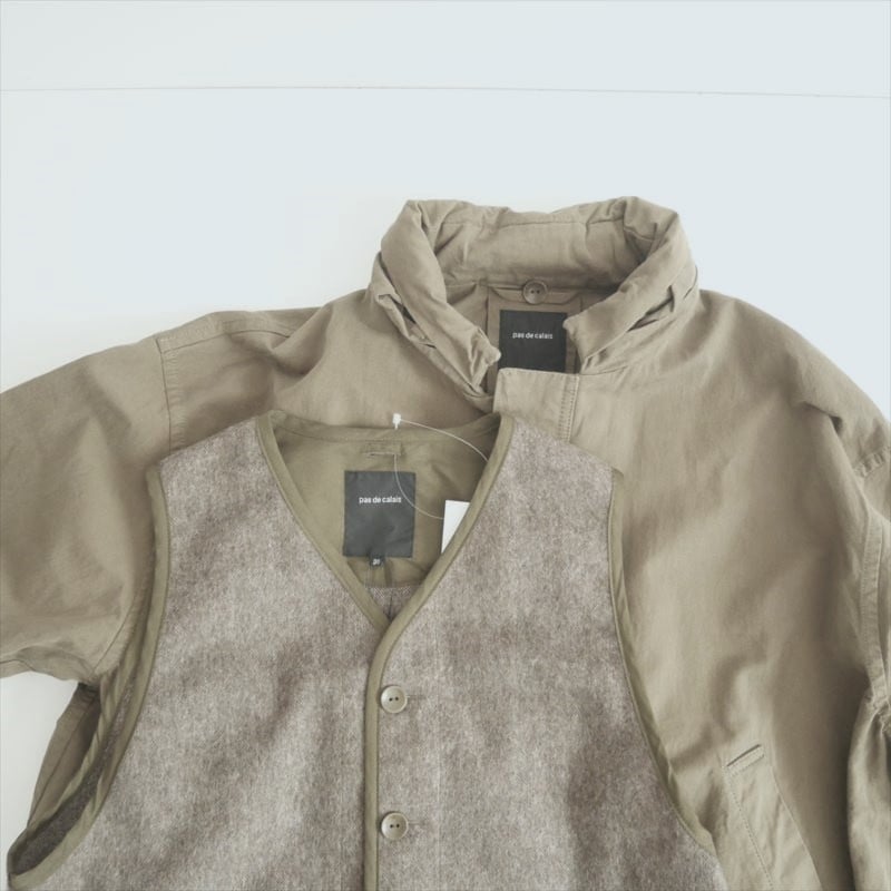 pas de calais コットンリネンライトツイル ライナー付きコート