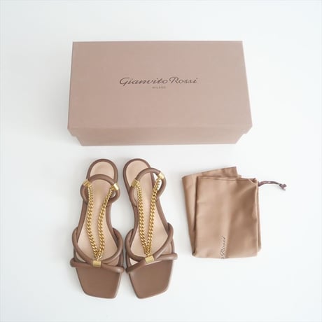2024SS / 未使用 / L'Appartement購入品 / GIANVITO ROSSI / FLAT SANDAL WITH CHAIN  MINERVA / 2506-1111