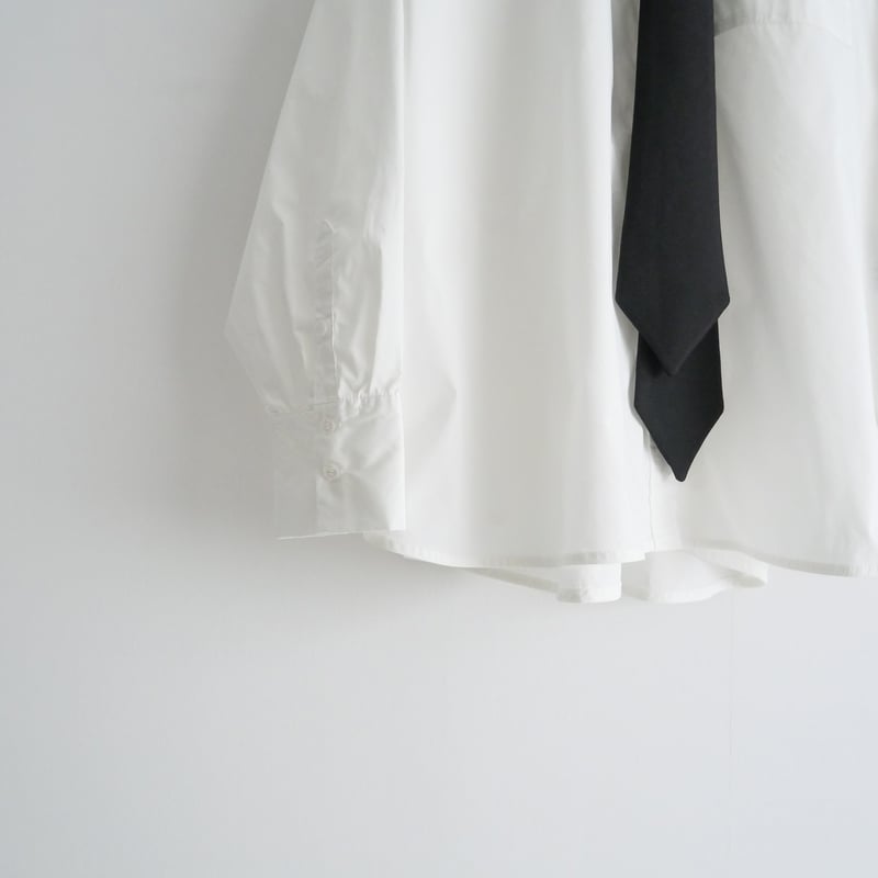 マチャットmachatt 完売品 タイドッキングシャツホワイト×ブラックタイ