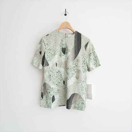 2025 / 未使用 / Mame Kurogouchi Marble Print Jersey Short Sleeve Top MM25FW-JS077 / 2605-0593