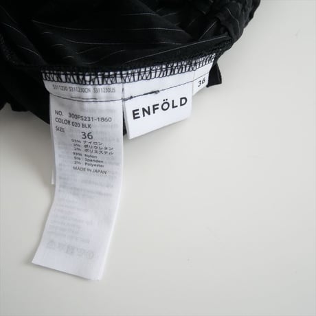 2022SS / ENFOLD / ストレッチストライプ ハイウエストワイドサロペット / 300FS231-1860 / 2405-2192