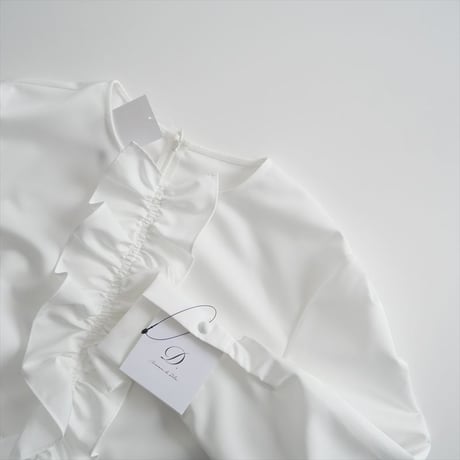 2024SS今季 / 未使用 / maison de Dolce. / フリルフレアブラウス / mdsf30734wh / 2404-0833
