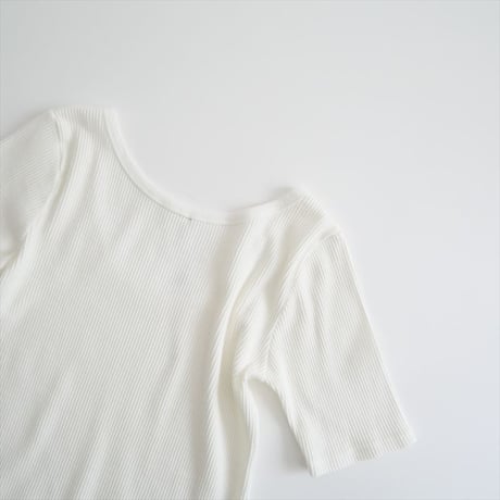 2024SS / SALON adam et rope / ヴィンテージライク2WAYリブTシャツ / SHM34350 / 2408-0041