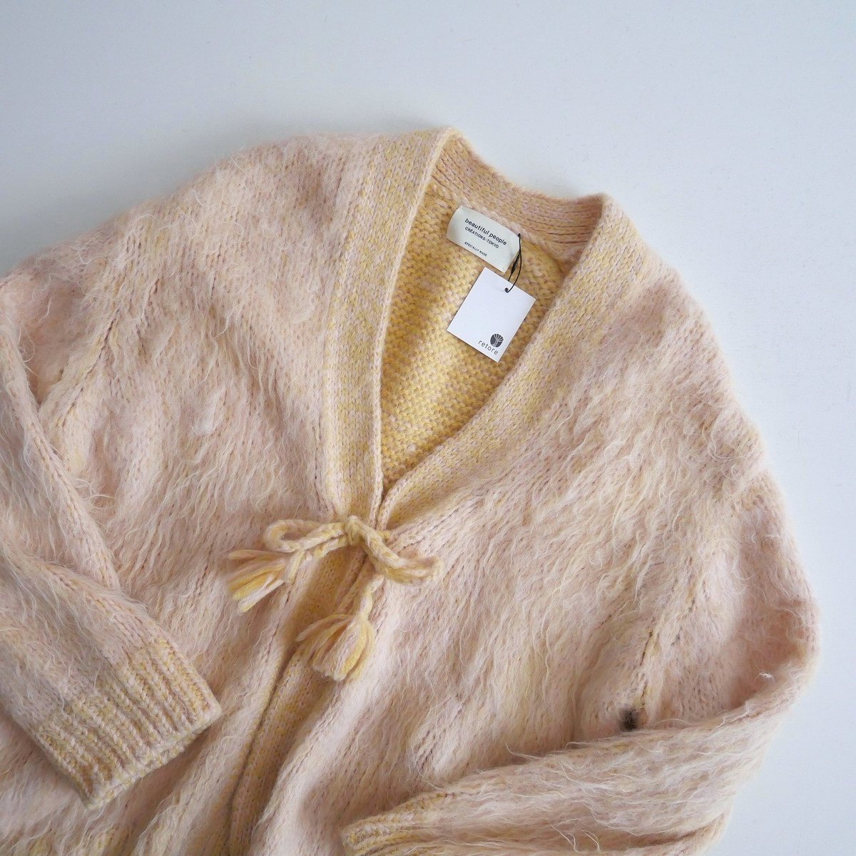 beautiful people アルパカ シャギー V ネック カーディガン  