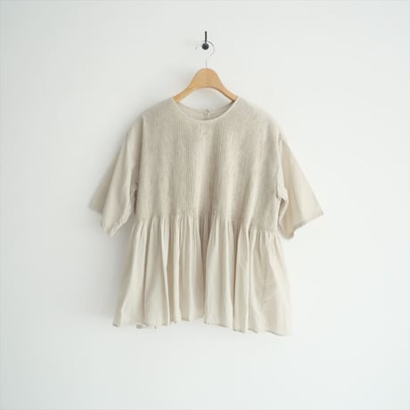 2023SS / maison de soil / CREW-NECK P/O HALF SLEEVE SHIRT WITH PINTUCK / NMDS23121 / 2505-1067