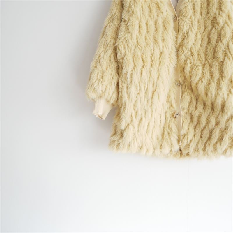 2023AW / THINK FUR / Fur×Knit Medium Cardigan
