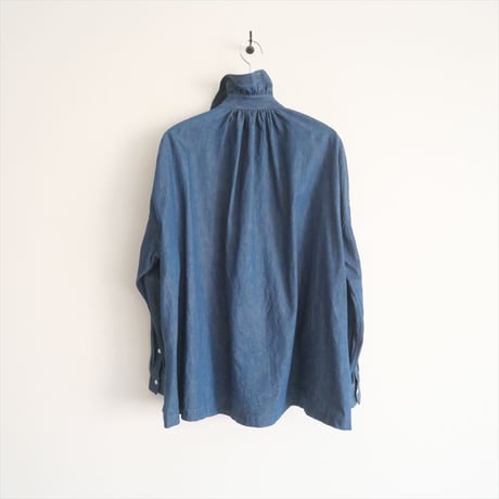 2024SS・人気完売品 / TOUJOURS / Ruffle Shirt  デニムフリルシャツ / MM41LS01 / 2411-0807