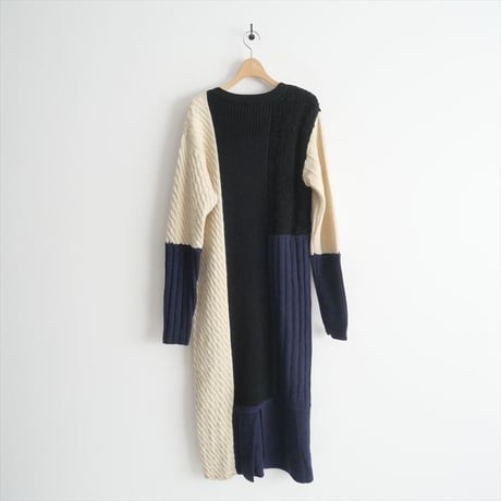 2023AW / 未使用 / MAISON SPECIAL / Blocking Knit Dress/ブロッキングニットワンピース / 21232265203 / 2403-0083