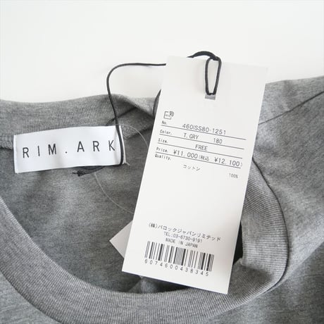 2025SS今季・人気完売品 / 未使用 / RIM.ARK / New basic short tee / 460ISS80-1251 / 2506-1291