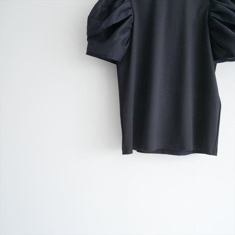 マチャット　MACHATT黒 ドッキングパフスリーブ　ブラック MACHATT / シアーパフドッキングTシャツ / 24010122 / 2509-0378