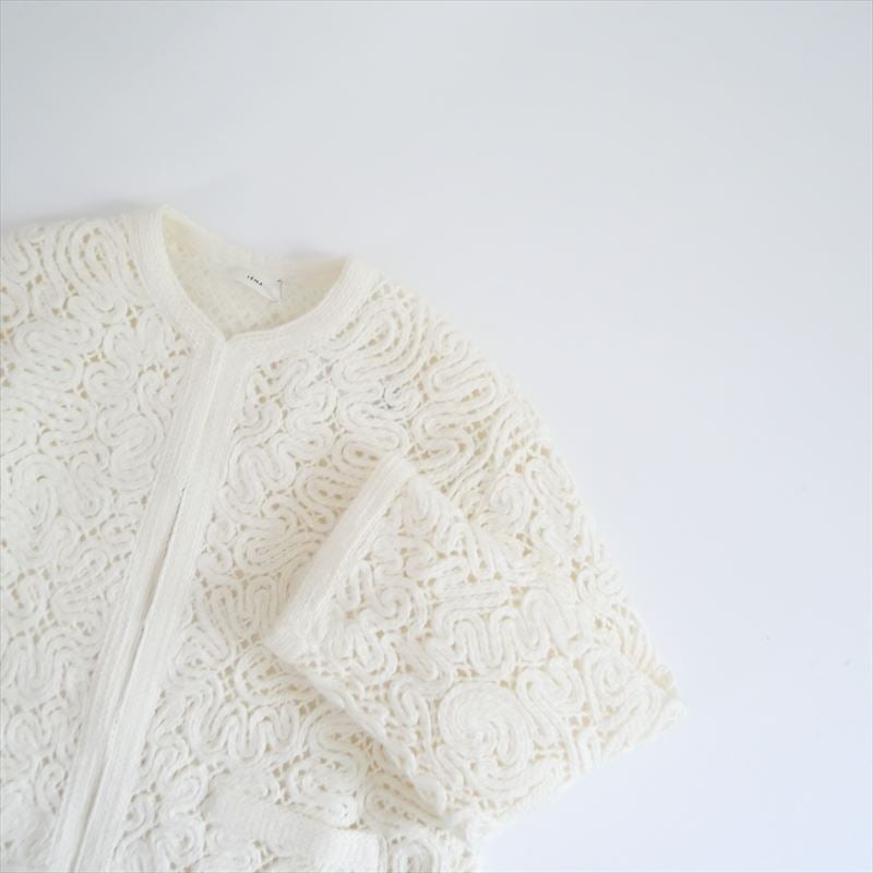 IENA エンブロイダリーレースジャケット 2024aw ホワイト フリーサイズ 〇2024AW / IENA / エンブロイダリーレースジャケット / 24010900102