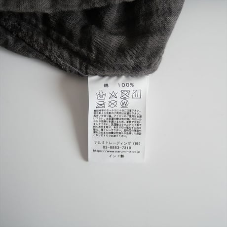 2023SS / ARMEN / DOUBLE GAUZE OVER DYED CHECK GATHERED EASY PANTS / INAM2251DGD / 2311-0694