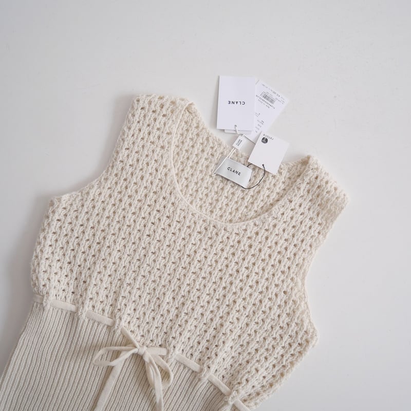 2022 / CLANE / VINTAGE MESH KNIT TOPS / 12106-2...