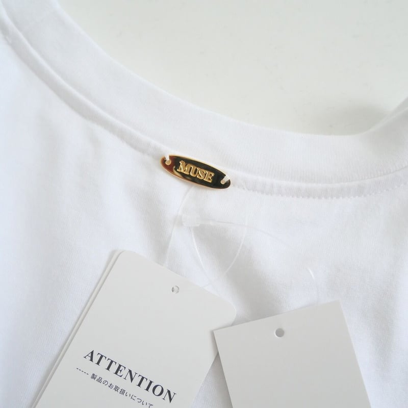 MUSE ドゥーズィエムクラス◇SEA ISLAND COTTON Tシャツ 居丈高 白 