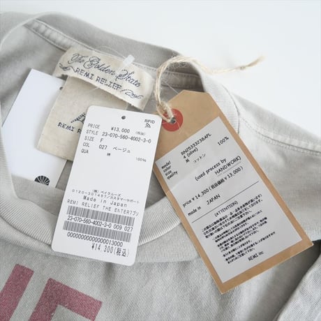 2023AW・人気完売品 / L'Appartement別注 / REMI RELIEF / THE ENTER7ブソデTシャツ / 23070560400230 / 2411-0709