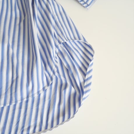 2022SS / ENFOLD / SOMELOSストライプ五分袖ギャザーSHIRT / 300FS930-1830 / 2409-0890