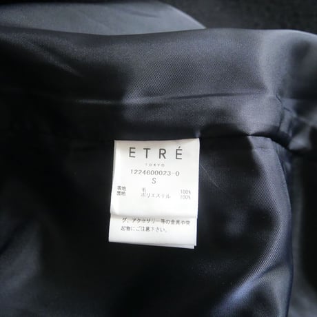 〇2024AW / ETRE TOKYO / ダブルブレストウールコート / 1224600023 / 2507-0541